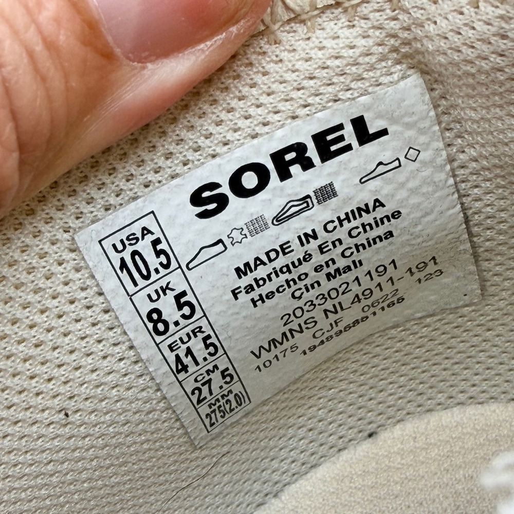 SOREL Out N About Slip-On Waterproof Wedge Ankle Bootie In Chalk/White Size 10.5 - Picture 15 of 15